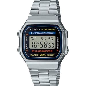 A168W-1 | Vintage Silver and Black Metal Watch