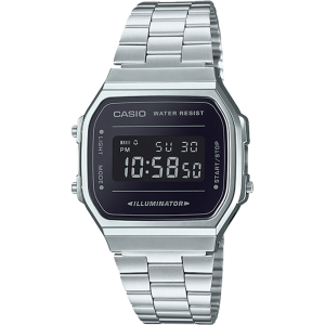 A168WEM-1VT | Vintage Silver and Black Metal Watch