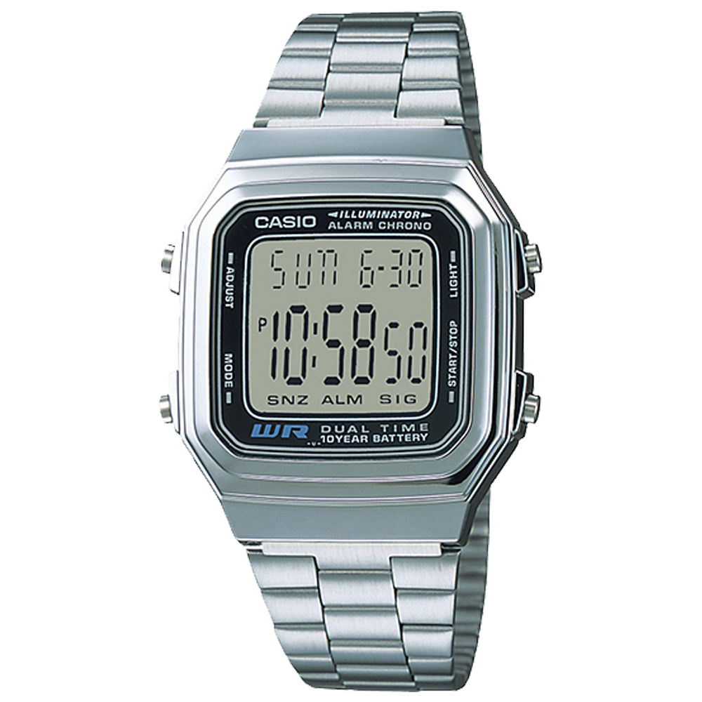 A178WA-1A | Vintage Silver Digital Watch
