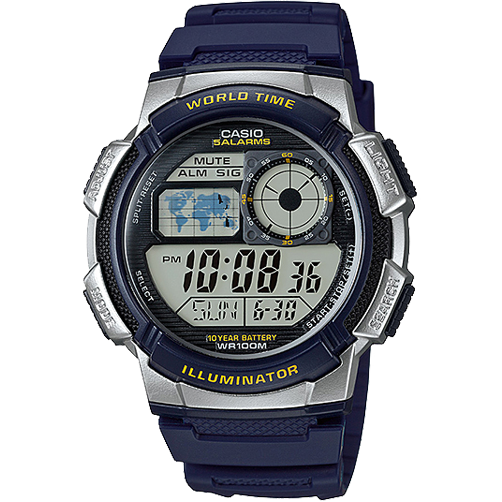 AE1000W-2AV | Illuminator Blue and Silver Digital Watch
