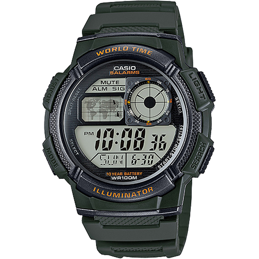 AE1000W-3AV | Illuminator Full Black Digital Watch