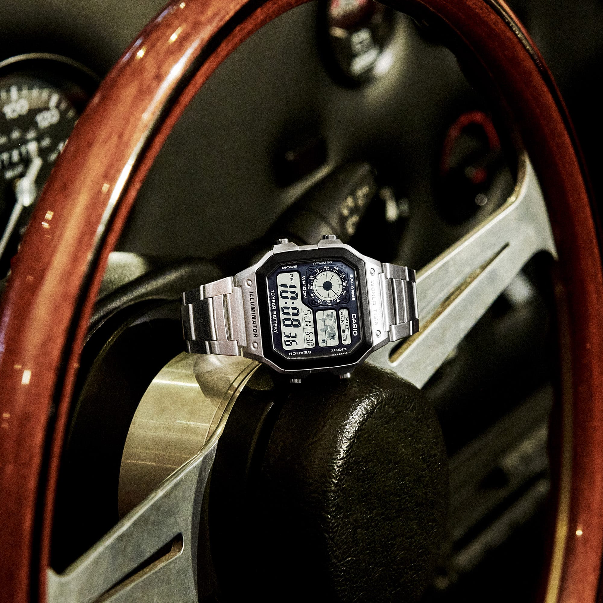 AE1200WHD-1A | Stainless Steel Band World Time Watch - Image 2