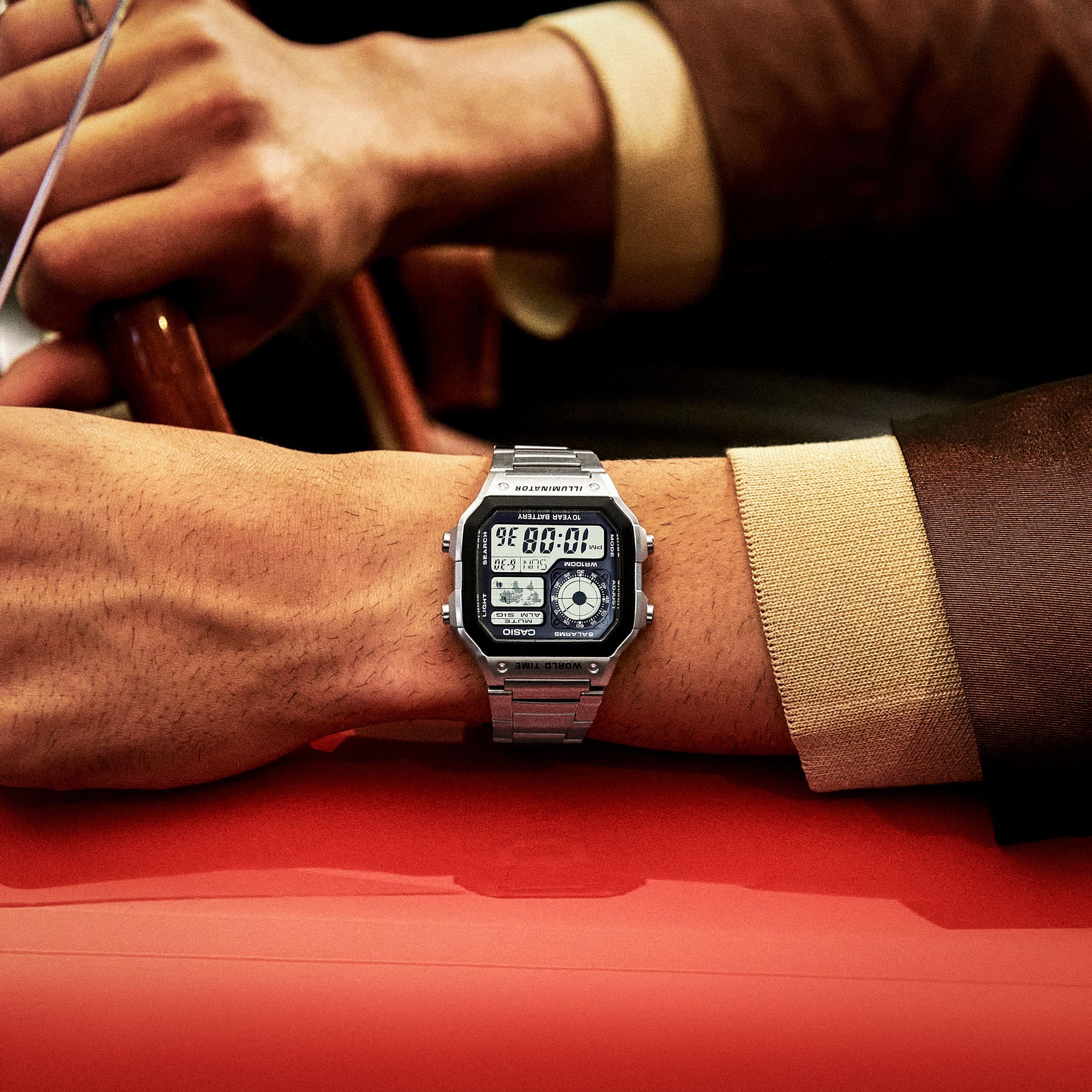 AE1200WHD-1A | Stainless Steel Band World Time Watch - Image 3