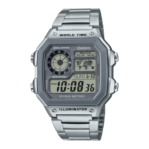 AE1200WHD7AV | Illuminator All Silver Digital Watch