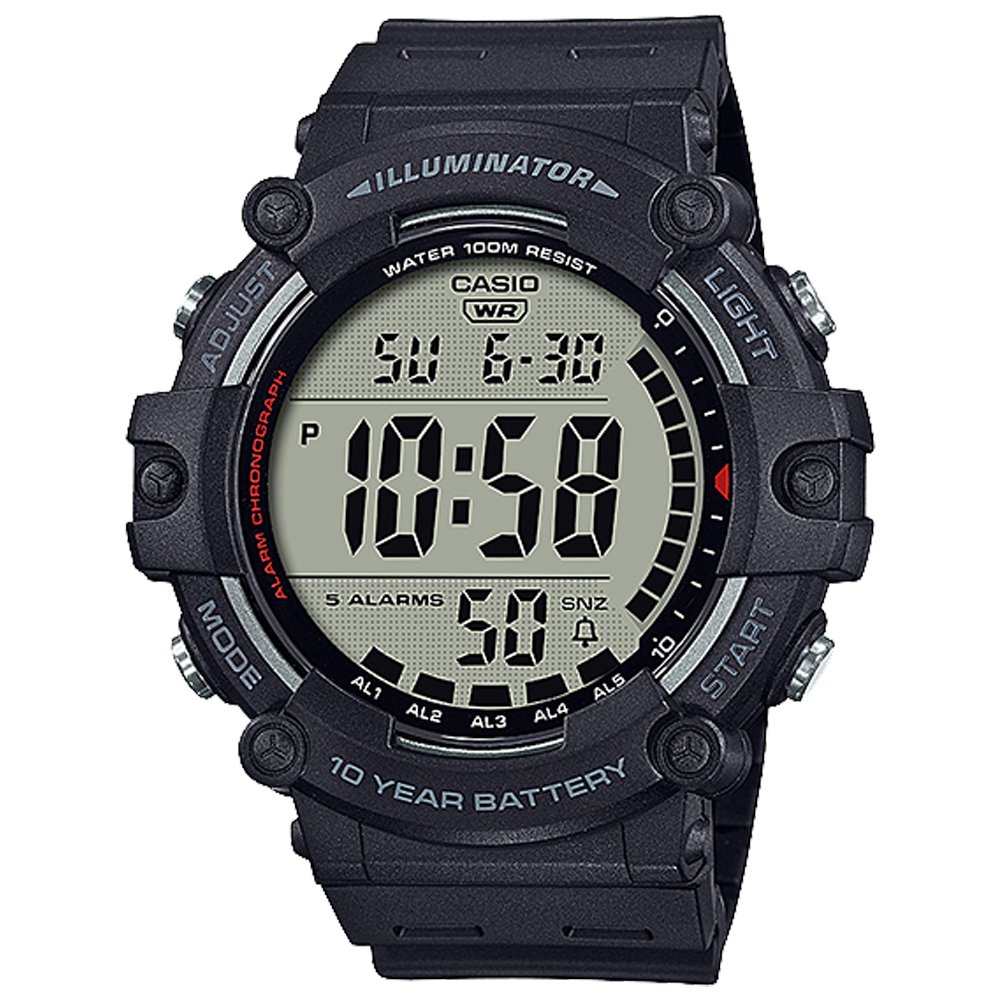 AE1500WH-1AV | Illuminator Night Black Digital Watch