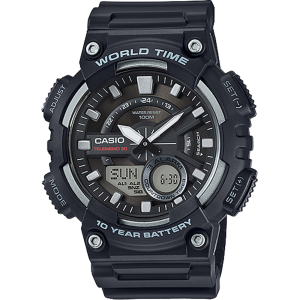 AEQ110W-1AV | Analog-Digital Black and Silver Watch