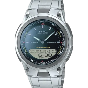 AW80D-1AV | Analog-Digital Silver with Black Steel Watch
