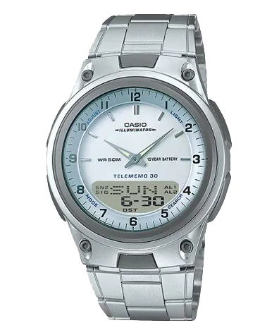 AW80D-7AV | Analog-Digital Silver Stainless Steel Watch