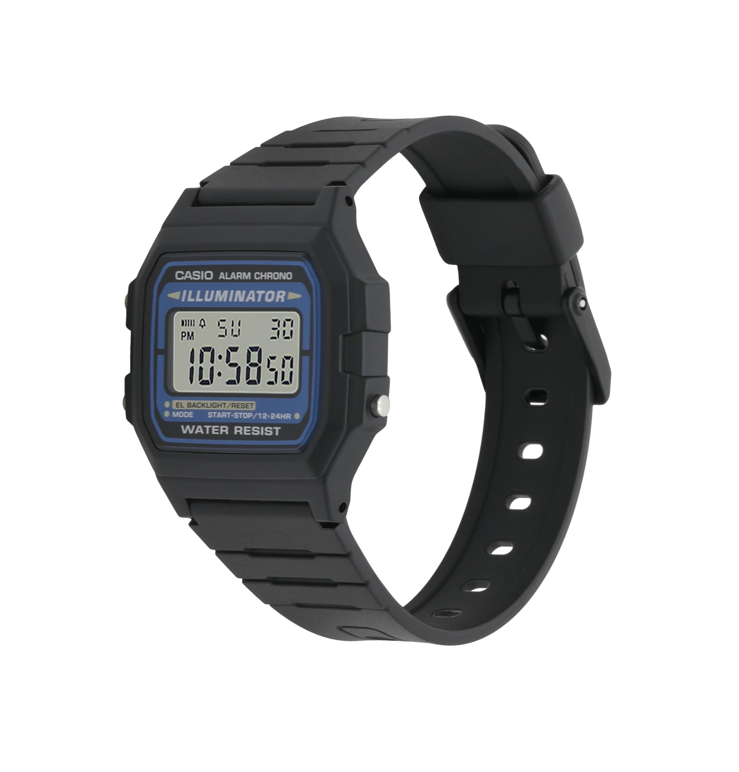 F105W-1A | Black and Blue Digital Watch - Image 4