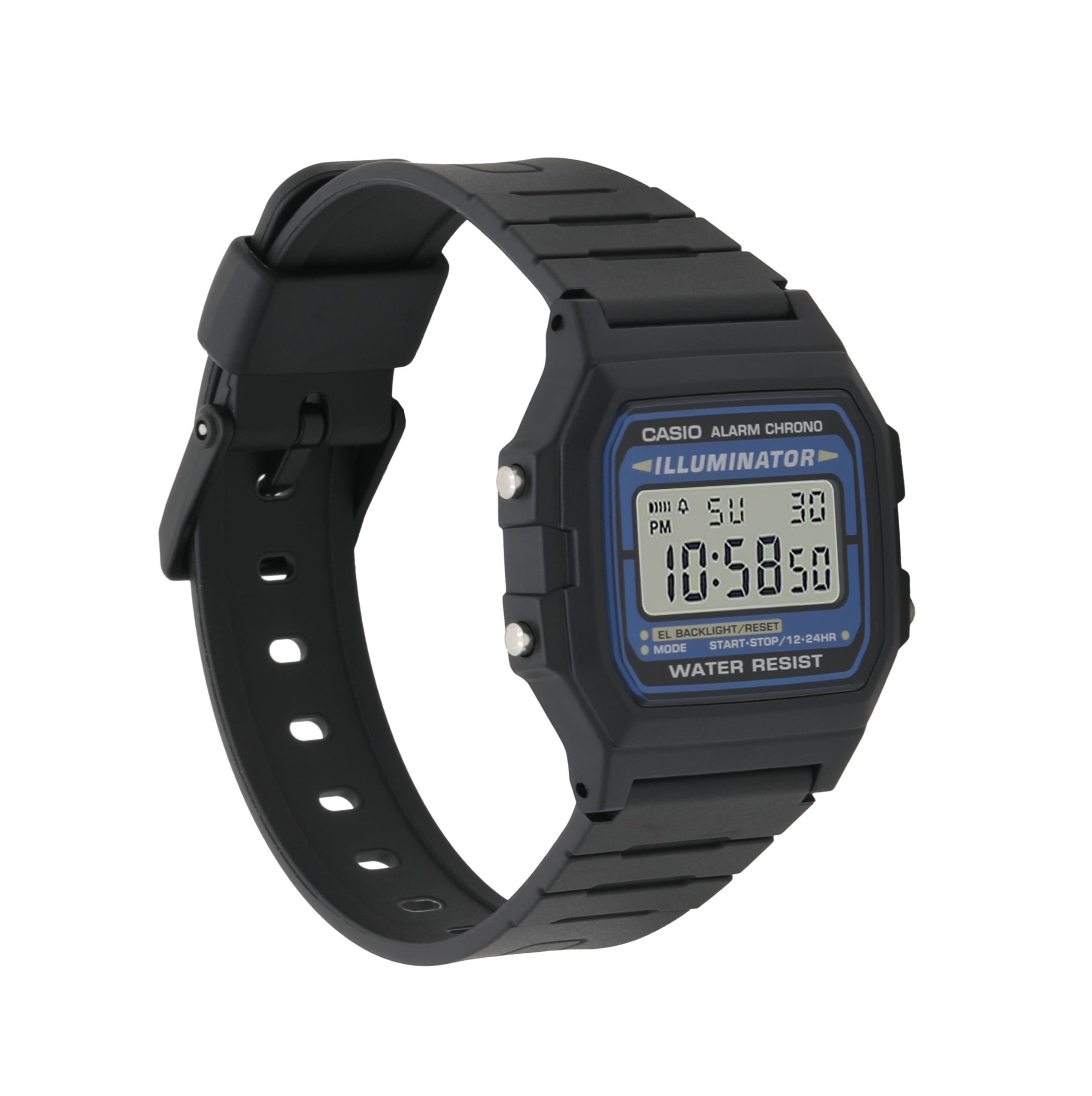 F105W-1A | Black and Blue Digital Watch - Image 2