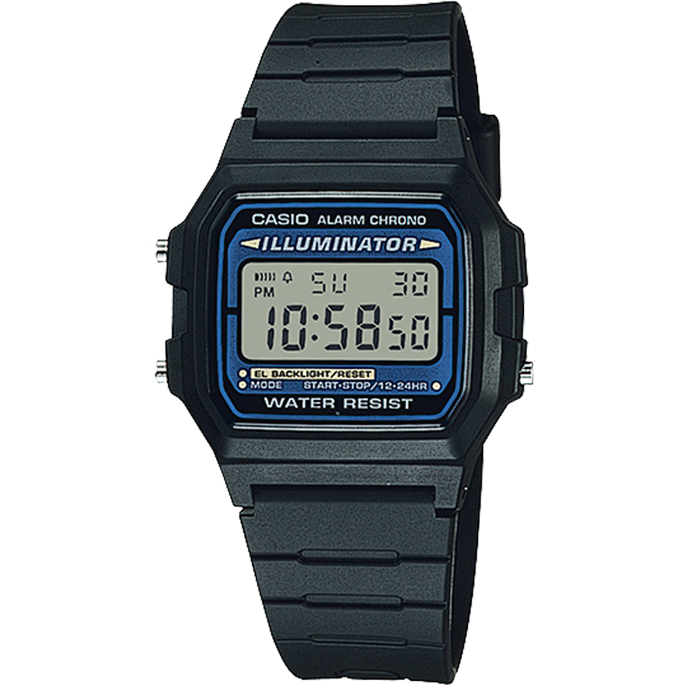 F105W-1A | Black and Blue Digital Watch