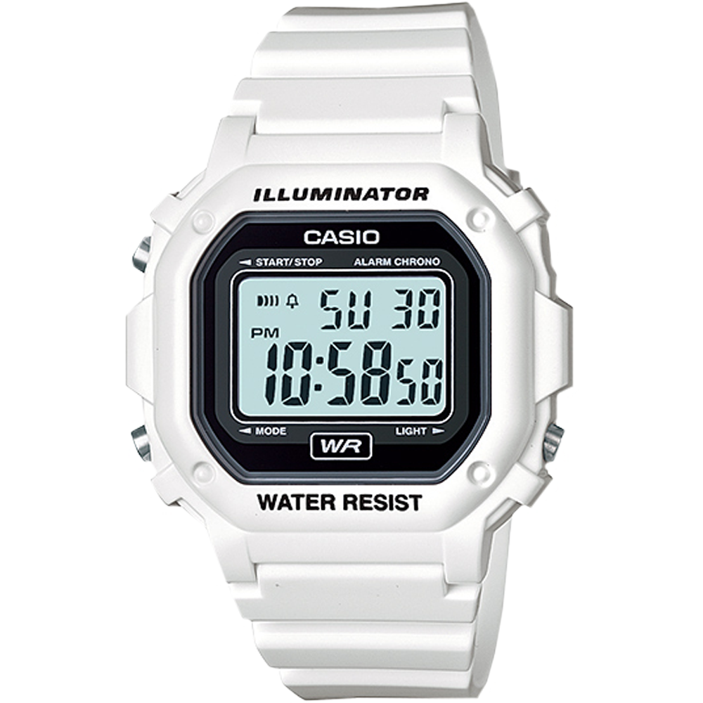 F108WHC-7A | White and Black Digital Watch