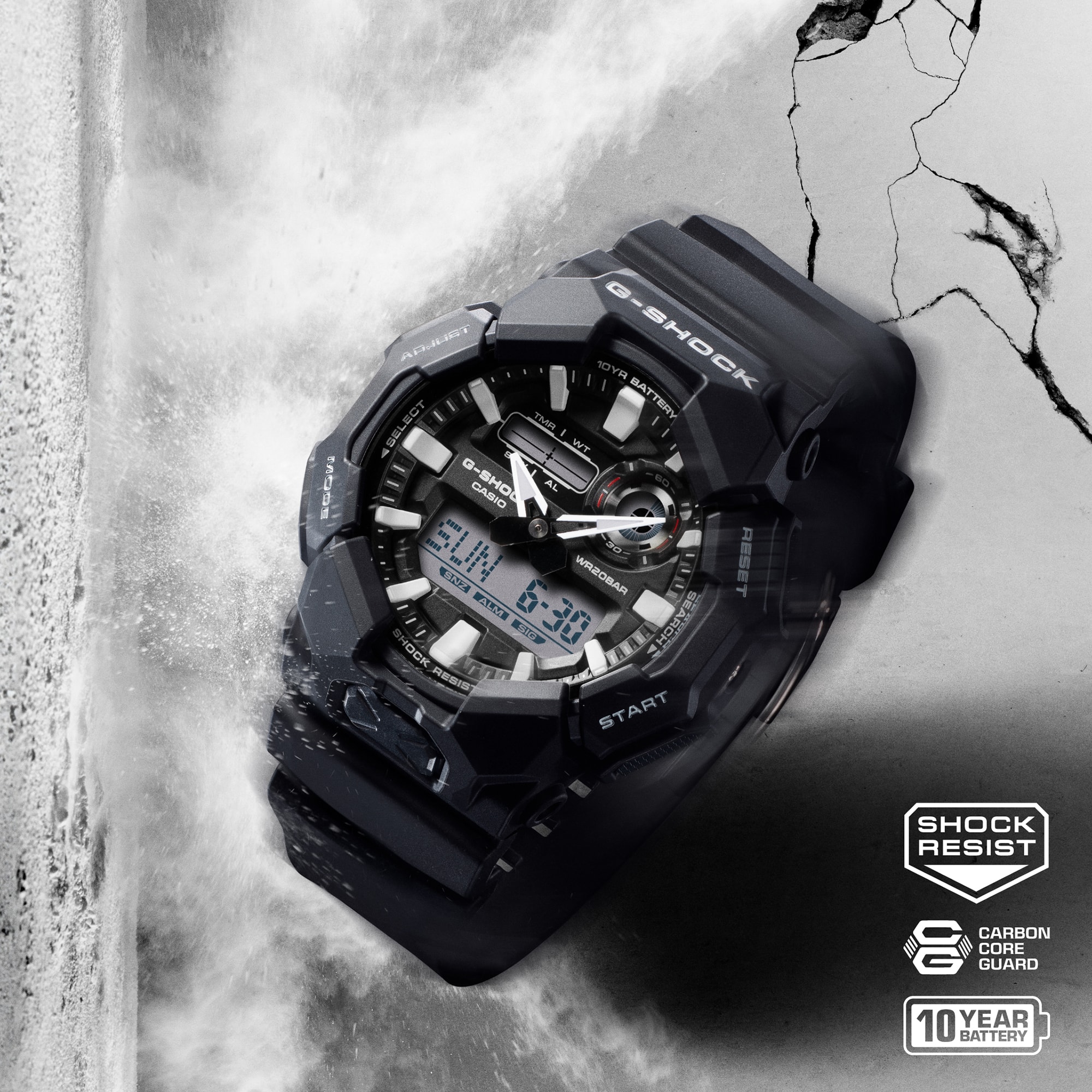 GA010-1A | G-SHOCK ANALOG-DIGITAL Black - Image 3