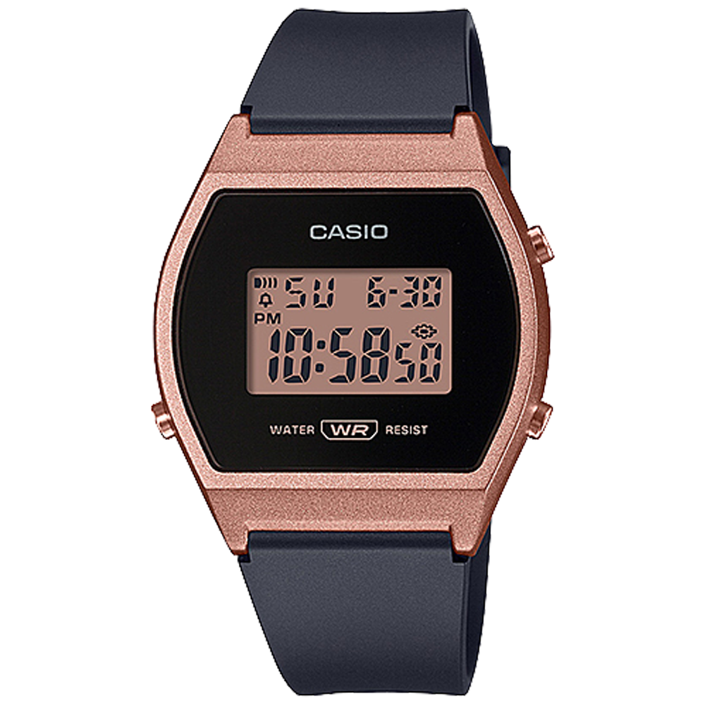 LW204-1A | Black and Rose Gold Digital Watch