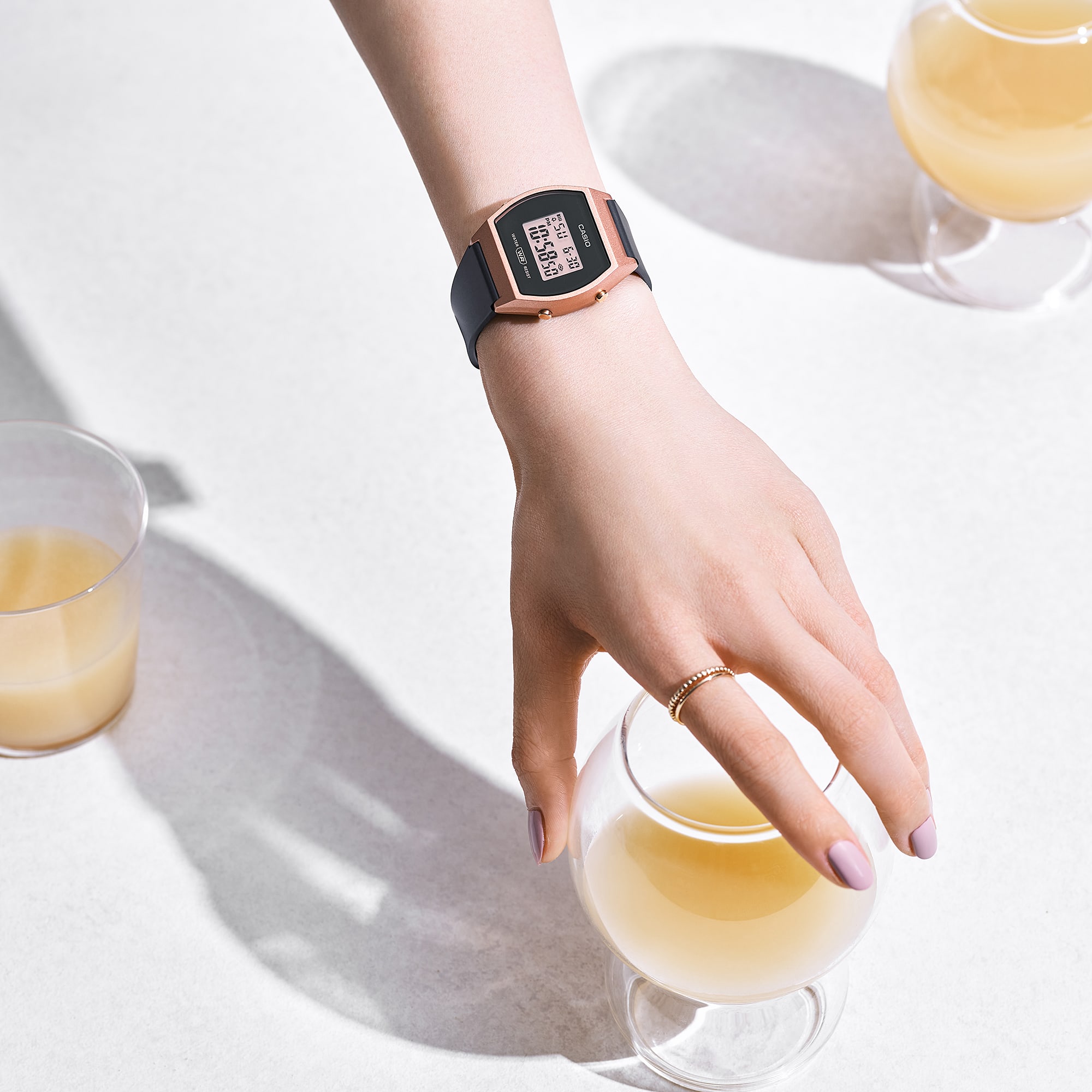 LW204-1A | Black and Rose Gold Digital Watch - Image 3