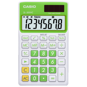 SL300VC-GN | Lime Green and White Portable Calculator