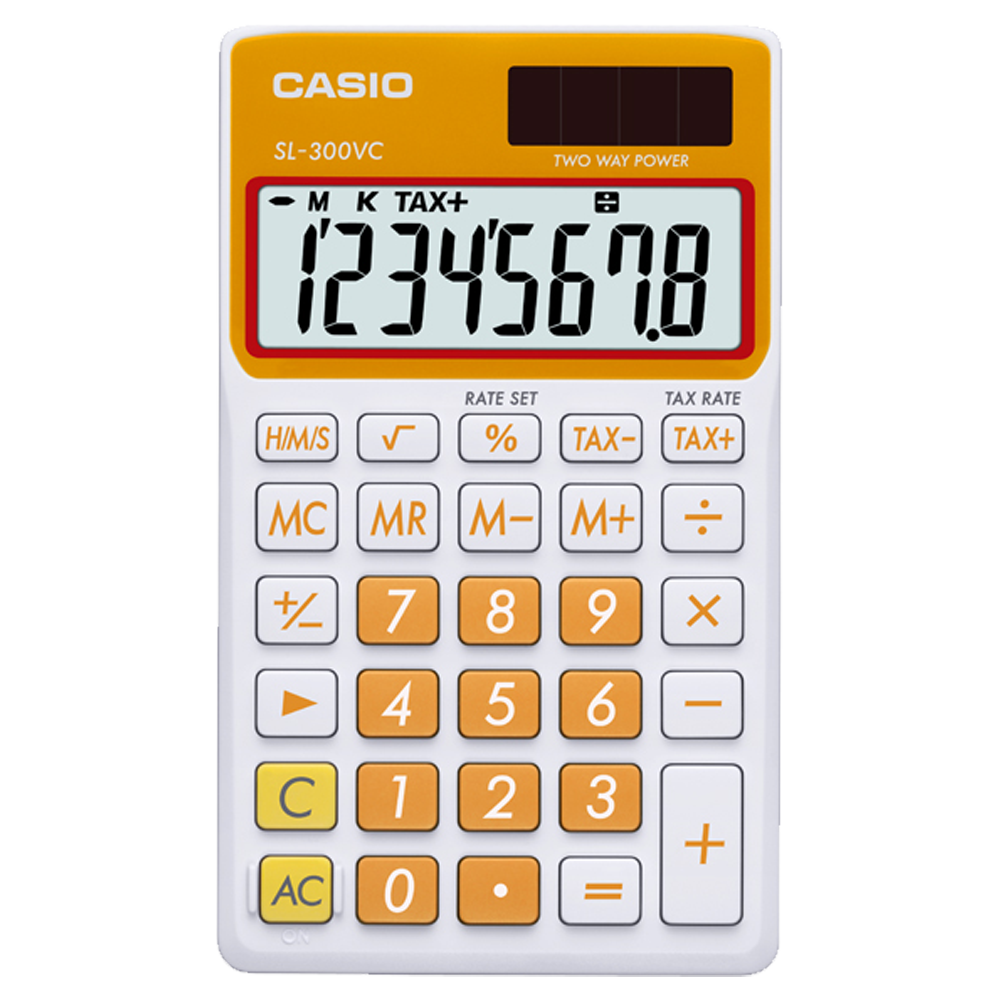SL300VC-OE | Orange and White Portable Calculator