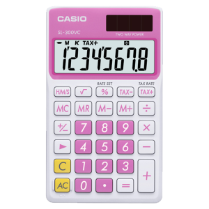 SL300VC-PK | Pink and White Portable Calculator