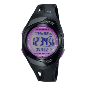 STR300-1C | Black and Purple Digital Women's Eco-friendly Runners Watch