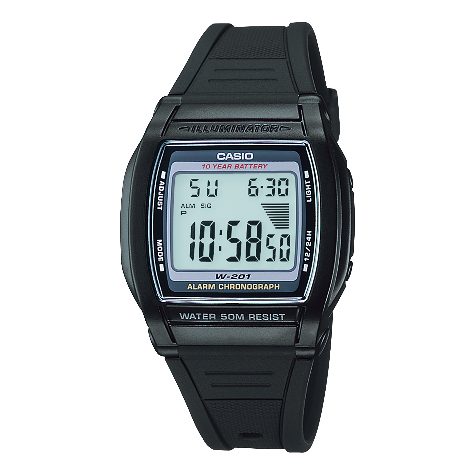 W201-1AV | Black Digital Casual Classic Watch