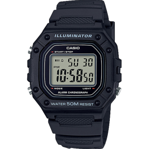 W218H-1AV | Black Digital Men's 50m Water Resistance Watch