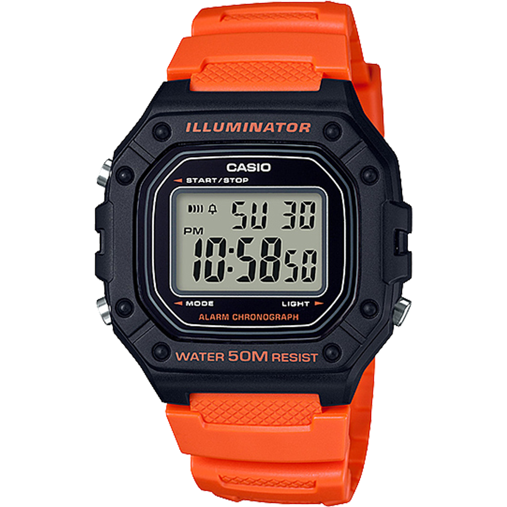 W218H-4B2V | Bright Orange Digital Men's Watch