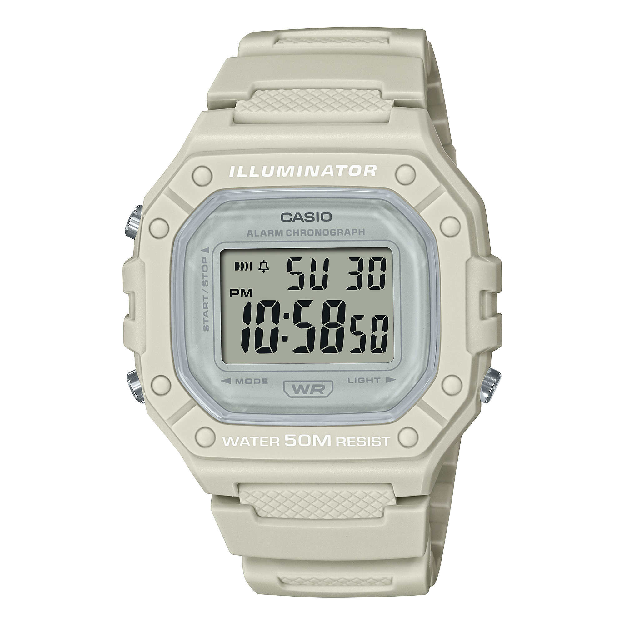 W218HC-8AV | Beige Digital Women's Watch