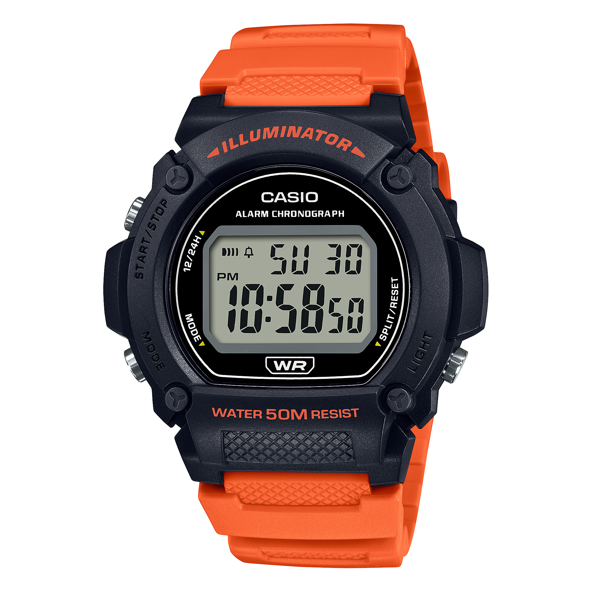 W219H-4AV | Black and Orange Digital Men's Watch