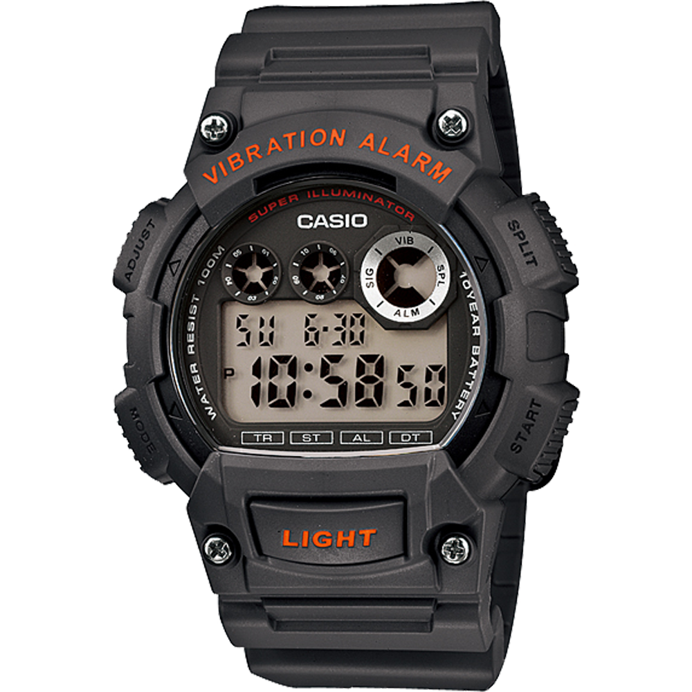 W735H-8AV | Black, Red Digital Casual Watch