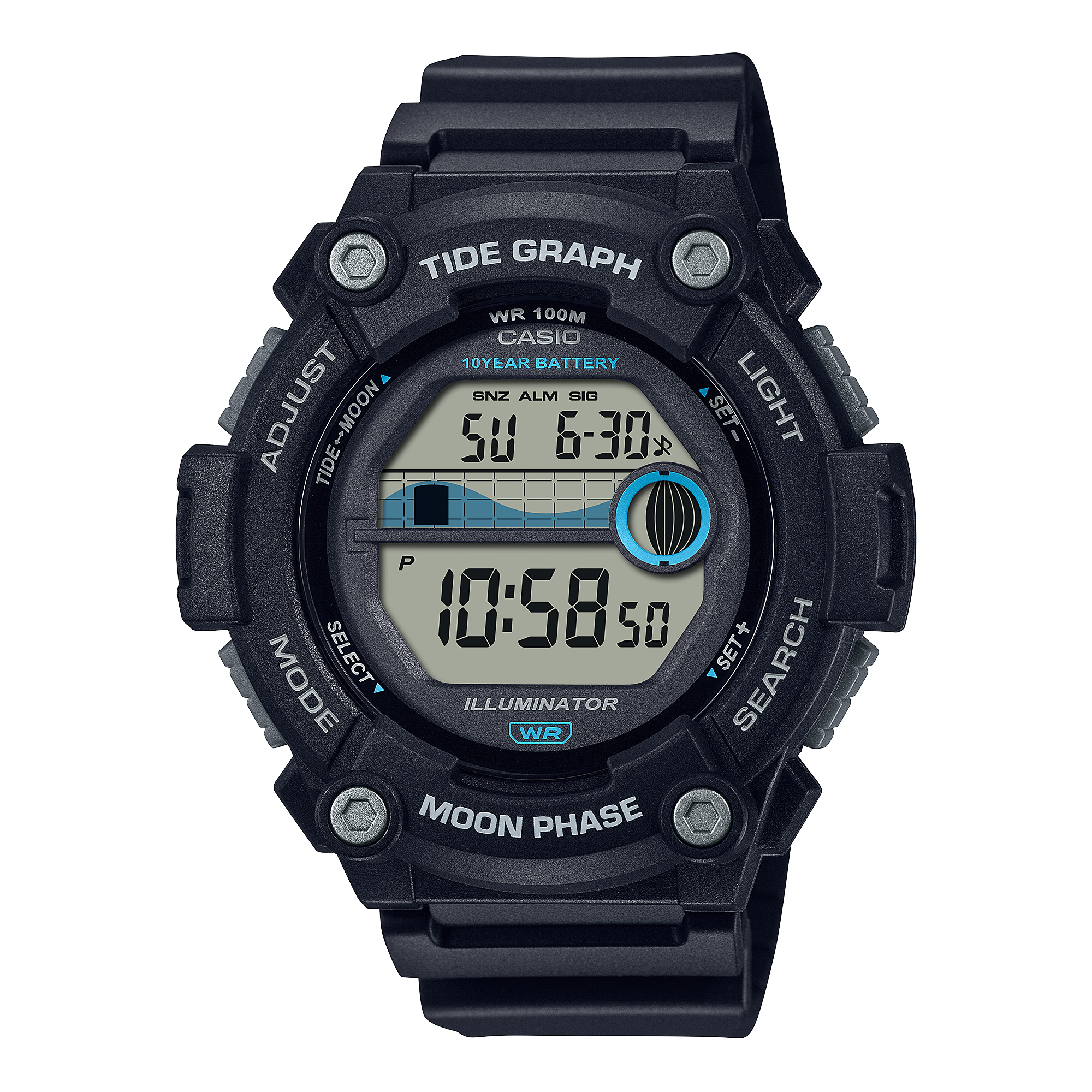 WS1300H-1AV | Black Digital Watch