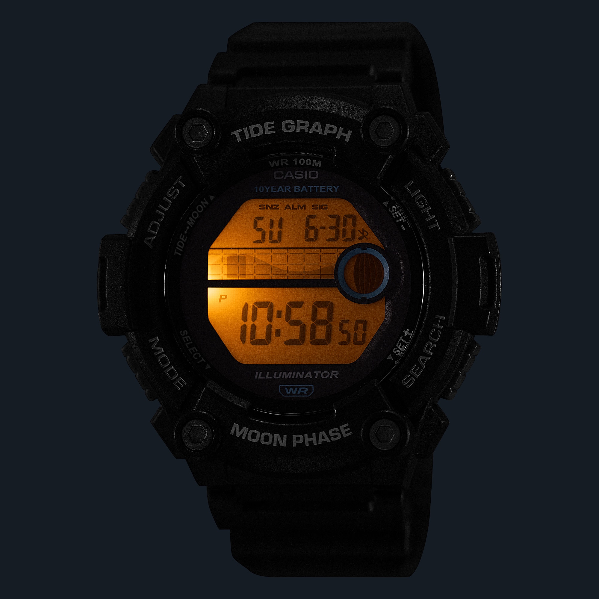 WS1300H-1AV | Black Digital Watch - Image 3